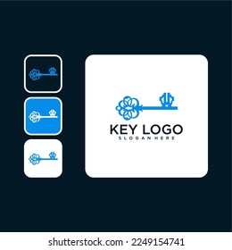 modern key logo design template