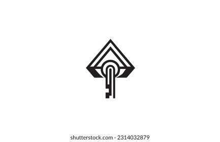 Diseño del logotipo de vectores de Key Real Estate moderno
