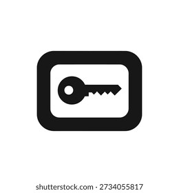 Modern key silhouette representing encryption and privacy. Minimalist black icon for web security and login systems.