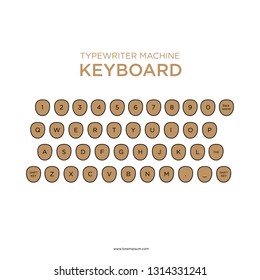 Modern Keyboard Design. Fashionable Retro Concept. Round Keys. Vector Illustration Of White Modern Laptop Keyboard With Elements Of Typewriter. Stylized For Your Business. 