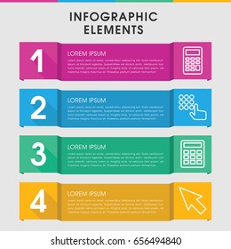 Modern keyboard infographic template. infographic design with keyboard icons includes calculator, pointer. can be used for presentation, diagram, annual report, web design.