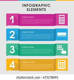 Modern keyboard infographic template. infographic design with keyboard icons includes calculator, piano. can be used for presentation, diagram, annual report, web design.