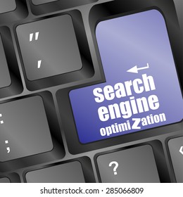 Modern keyboard with SEO text. SEO concept vector