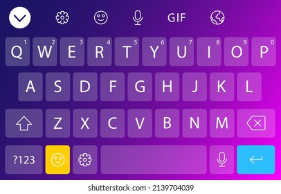 Modern keyboard of smartphone qwerty mobile keyboards