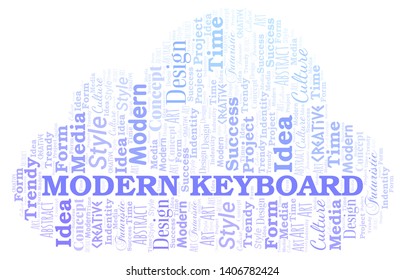 Modern Keyboard word cloud. Wordcloud made with text only.