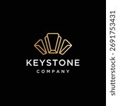 Modern keystone line logo design inspiration