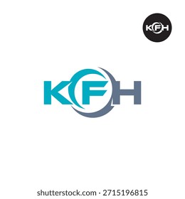 Monograma KFH moderno: Plantilla de logotipo de 3 letras limpia