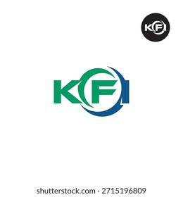 Monograma KFI moderno: Plantilla de logotipo de 3 letras limpia