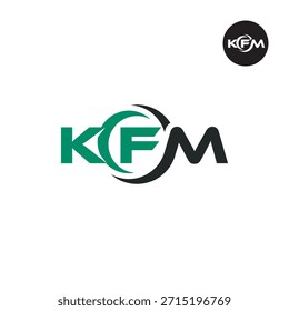 Monograma moderno de KFM: Plantilla de logotipo de 3 letras limpia