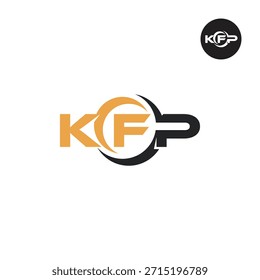 Monograma KFP moderno: Plantilla de logotipo de 3 letras limpia