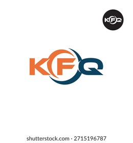 Monograma KFQ moderno: Plantilla de logotipo de 3 letras limpia