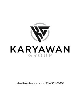 Vector de logotipo de letra KG moderna