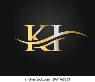 Modern KI Logo Design for business and company identity. Creative KI letter with luxury concept