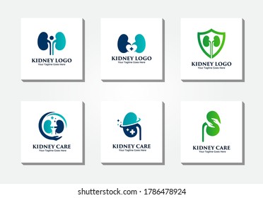 Modern kidney logo vector collection. Urology logo design template concept.