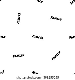 Modern kids b&w seamless pattern with family. Hand drawn graphic with black cute minimalistic scandinavian cartoon elements on white background
