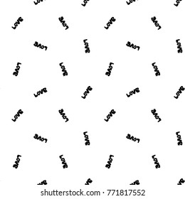 Modern kids b&w seamless pattern with love. Hand drawn graphic black and white cute minimalistic scandinavian cartoon elements on white background