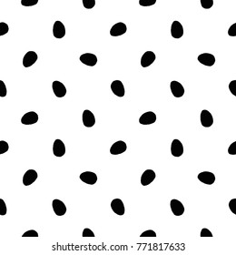 Modern kids b&w seamless pattern with egg. Hand drawn graphic black and white cute minimalistic scandinavian cartoon elements on white background