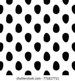 Modern kids b&w seamless pattern with egg. Hand drawn graphic black and white cute minimalistic scandinavian cartoon elements on white background