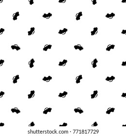Modern kids b&w seamless pattern with car. Hand drawn graphic black and white cute minimalistic scandinavian cartoon elements on white background