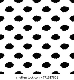 Modern kids b&w seamless pattern with cloud. Hand drawn graphic black and white cute minimalistic scandinavian cartoon elements on white background