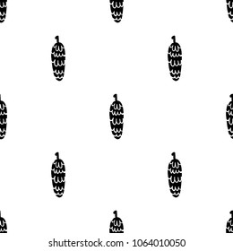 Modern kids scandinavian seamless pattern with fir cone. Simple cute nordic illustrations on white background.