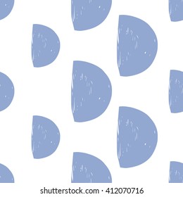 Modern kids soft colored seamless pattern with half moon. Hand drawn graphic with tender cute minimalistic scandinavian cartoon elements isolated on white background