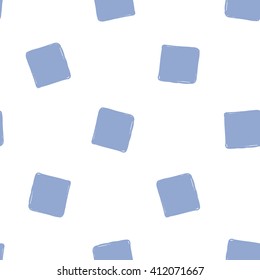 Modern kids soft colored seamless pattern with square. Hand drawn graphic with tender cute minimalistic scandinavian cartoon elements isolated on white background