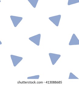 Modern kids soft colored seamless pattern with delta. Hand drawn graphic with tender cute minimalistic scandinavian cartoon elements isolated on white background