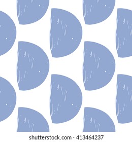 Modern kids soft colored seamless pattern with half moon. Hand drawn graphic with tender cute minimalistic scandinavian cartoon elements isolated on white background