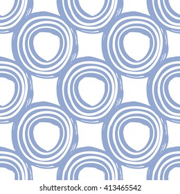 Modern kids soft colored seamless pattern with line circle. Hand drawn graphic with tender cute minimalistic scandinavian cartoon elements isolated on white background