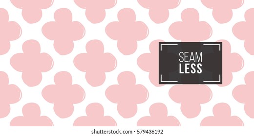 Modern kids soft colored seamless pattern with clover. Hand drawn graphic with tender cute minimalistic scandinavian cartoon elements isolated on white background