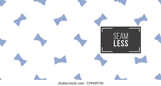 Modern kids soft colored seamless pattern with bow tie. Hand drawn graphic with tender cute minimalistic scandinavian cartoon elements isolated on white background