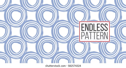 Modern Kids Soft Colored Seamless Pattern With Line Circle. Hand Drawn Graphic With Tender Cute Minimalistic Scandinavian Cartoon Elements Isolated On White Background