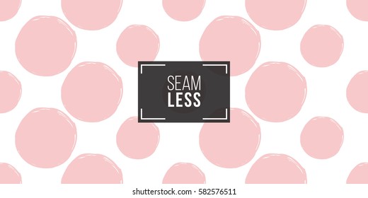 Modern Kids Soft Colored Seamless Pattern With Circle. Hand Drawn Graphic With Tender Cute Minimalistic Scandinavian Cartoon Elements Isolated On White Background