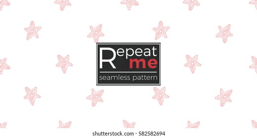 Modern kids soft colored seamless pattern with line star. Hand drawn graphic with tender cute minimalistic scandinavian cartoon elements isolated on white background