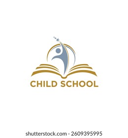 Modern Kindergarten Logo Design Vector Childcare Nursery and Education Themes