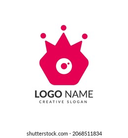 Modern King Camera Logo Design, Vorlage Vektorgrafik.
