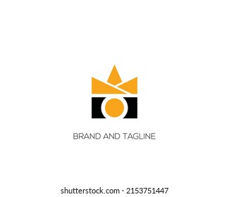 Modern King Camera Logo Design, template vector illustration - Vector