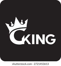 Diseño moderno del logotipo del rey con la corona y la letra estilizada k y el texto del REY