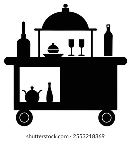 Moderno Bar de cocina Carritos Silhouette Art.