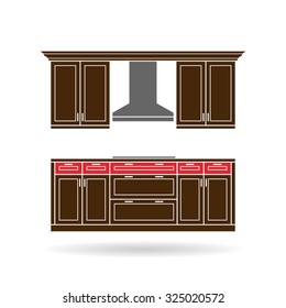 Modern kitchen cabinets with cook top color design