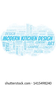 Modern Kitchen Design word cloud. Wordcloud made with text only.