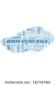 Modern Kitchen Design word cloud. Wordcloud made with text only.