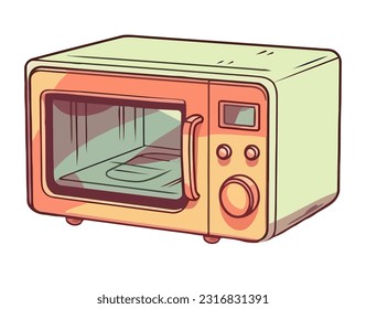 Modern kitchen equipment microwave icon isolated