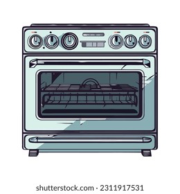 Modern kitchen equipment stove icon isolated