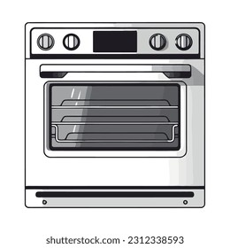 Modern kitchen equipment stove and oven icon isolated