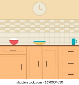 modern kitchen flat art design