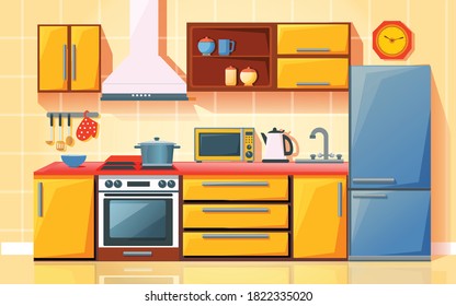 Modern kitchen interior background template