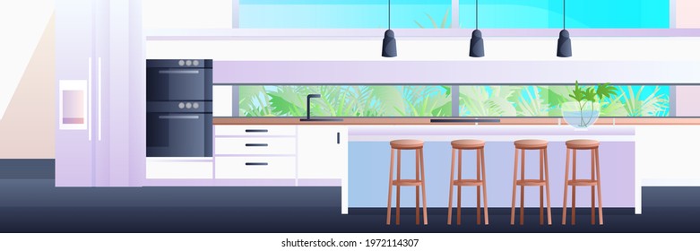 modern kitchen interior empty no people house room
