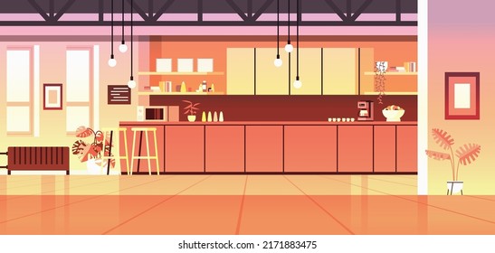 Modern Kitchen Interior Empty No People House Room With Furniture Horizontal